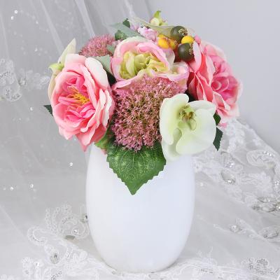 China Wholesale Home Wedding Decoration Rose Flowers Bunches Premium Touch Natural Artificial Silk Roses Plant for sale