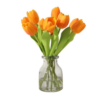 China Natural Single Leaf Wedding Mini Tulip Fica Touch Decoration Artificial Flower Home Artificial Flowers for sale