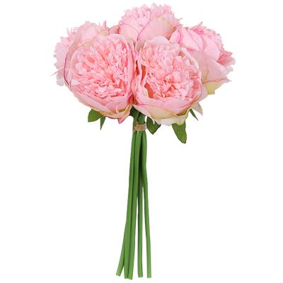 China Artificial Flower Rose Wedding Home Decorative Natural Simple Silk Bouquet Bridal Reception Centerpieces Touch Flower Decoration 32cm for sale