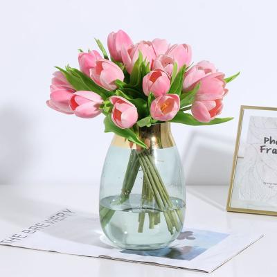 China Round Head Tulip Artificial Flower of Tulip Wholesale Decorative Ornaments Pu Seven Touch Natural Artificial for sale