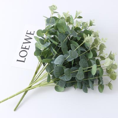 China Natural Simulated Small Eucalyptus Plastic Flower Arrangement 15 Heads Silver Leaf Contact Factory Direct Sale Package Wedding for sale