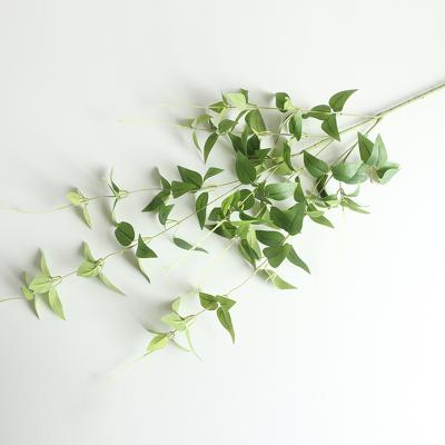 China New Trendy Natural Touch Faux Greenery 11 Heads Artificial Willow Clematis Leaves Single Stem Tree Branch For Indoor Outdoor Decor for sale