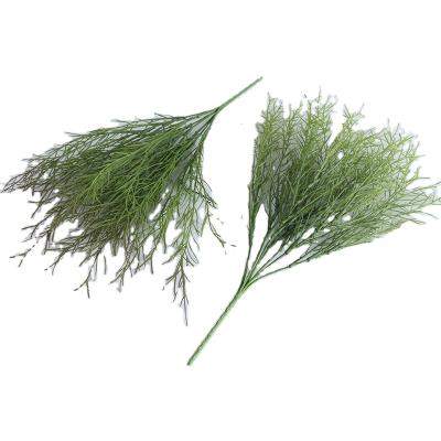 China Natural Artificial Plastic Plant Green Wedding Plastic Green Wedding Flower Heads Eucalyptus Plants Ferns Grass Ferns Touch 3 Heads Touch Decoration Table Home Decors for sale