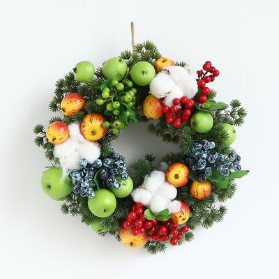 China Home Decor 35cm Natural Touch Green Artificial Fruit Berries Rattan Christmas Ornaments Garland For Christmas Decoration for sale