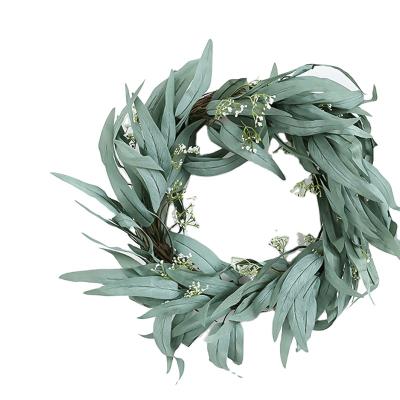 China Contact factory direct sales simulation natural Willow Leaf Quality Christmas Wreath garland for sale