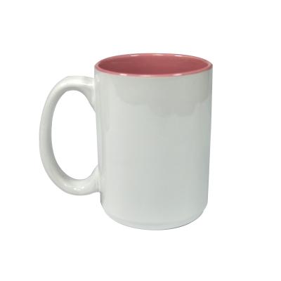 China Top Grade Viable 15oz Porcelain Mugs To Customize Sublimation Mugs White Mug With Color Inside Sublimation for sale