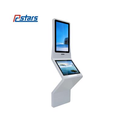 China Indoor Free Standing Double Floor Standing Vertical Android LCD Advertising Player Multi-touch Kiosk Totem Digital Signage Display for sale