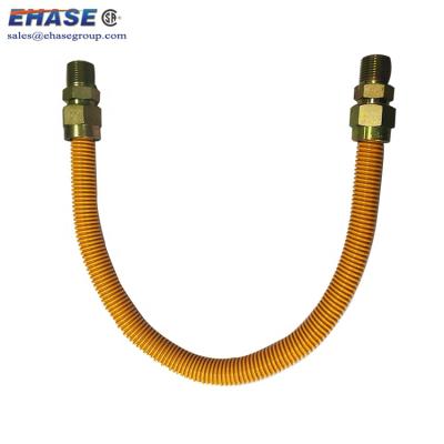 China Connector For Gas Appliances Stainless Steel Gas Hose Yellow Flexible Hose Connector for sale