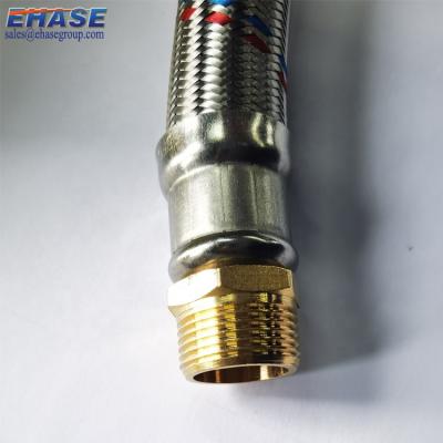 China Stainless Steel EPDM Flexible Hose Tube Braided EPDM Hose With Brass Fittings SS Wire Braided Flexible EPDM Hose 1/2