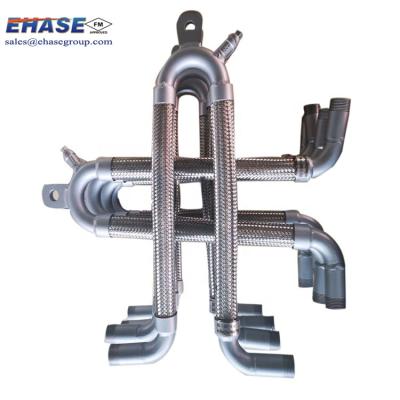 China Offset All Direction Movement FM 316 304 Stainless Steel Pipe Wire Brazed Corrugated Flexible Metallic Bellows Pipe U-Buckle for sale