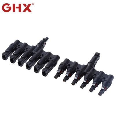 China Solar Power System Parallel Connector 1 To 5 T Type Solar Panel Cable Branch Pipe for sale