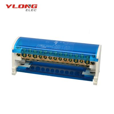 China Installation YLC 215 125A 500V Electrical Busbar Distribution Terminal Block Brass Box With Removable Cover for sale