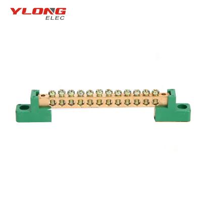 China YL-004 Electric Installation Green Earth Grounding Bar 12Ways With Plastic Cover for sale