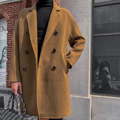 China Pure Fashion Winter Real Breathable Cashmere Men's Trench Coats Men's Wool Double Breasted Overcoat for sale