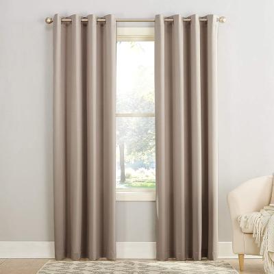 China Energy Efficient Blackout Barrow Grommet Curtain Panel 54 In Solid Color Khaki x 84 Thick Curtain For Household for sale