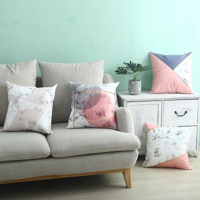 China Square Viable Popular Pillow Nordic Style Pillow Marble Sofa Cushion Cushions Geometric Super Soft For Home Decor for sale