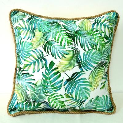 China Wholesale Square Massage Pillow Cases Home Decor Custom Leaves Design Outdoor Cushions for sale