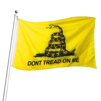 China Healthcare Institutes Wholesale High Quality 100% Polyester Yellow Snake Don't Touch Me Gadsden Flag for sale