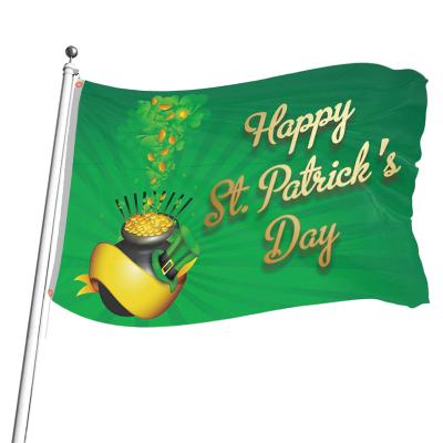 China Healthcare Institutes Wholesale Custom Flags Garden Flags Green Sorority 3*5ft Lucky Shamrock St. Patrick's Day Decoration Flags for sale