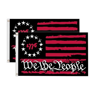 China Healthcare Institutes Custom Wholesale Fashion Flags 3x5 ft 1776 Our People Black and Red Flags for sale