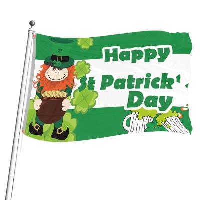 China Healthcare Institutes Custom outdoor flags of any size Decorative items Yard signs 100% polyester digital Custom printed Happy St. Patrick's Day flags for sale