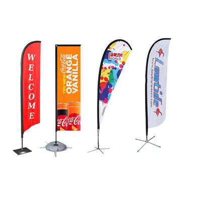 China Hanging Displays Custom Advertising Outdoor flying banner Teardrop Tear Drop flags Beach Feather Flag for sale