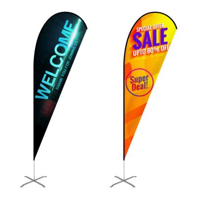 China Hanging Displays Feather Shape Beach Accessory Advertising Flying The Beach feather banner flags With Pole for sale