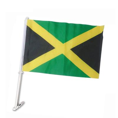 China Hanging Displays Wholesale High Quality Polyester Printing Jamaica Car Window Flag for Car With Pole for sale