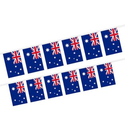 China Hanging Displays Promotional wholesale 100% polyester decoration string flag hanging Australia bunting flag for sale