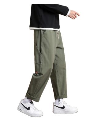 China Street Viable Custom Green Loose Practical Pocket 100% Cotton Casual Loose Working Straight Leg Pants Twill Jumpsuits For Men for sale