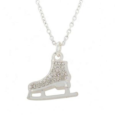 China Other Silver Tone Crystal Ice Skate Pendant Necklace Roller Skating Necklace For Teens Girls for sale