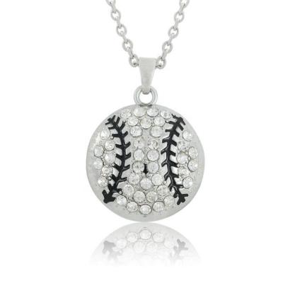 China CLASSIC Wholesale Fashion Rhodium Plated Baseball Sports Pendant Necklace for sale