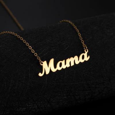 China Perfect Mom Gift Mother's Day Necklace Minimalist Jewelry Rose Gold Plated Stainless Steel Choker TRENDY Tasty Mom Necklace for sale