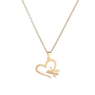 China Other New Arrival Paint Key Stainless Steel Jewelry Heart Chain Pendant Necklace For Women Girl for sale