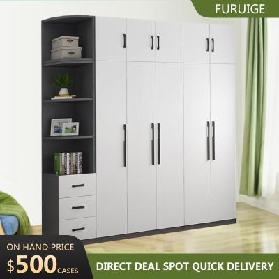 China Modern simple solid wood adjustable (height) bedroom combination, overall economic storage cabinet, three or four door wardrobe for sale