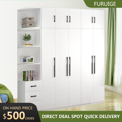 China Household Modern Single Bedroom Adjustable Single Room Solid Wood Wardrobe Combination (Size) Storage Locker Economical Overall Wardrobe for sale