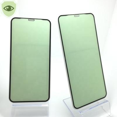 China Newest Anti-scratch Green Light Protect Eye To Prevent Myopia Anti Blue Tempered Glass Screen Protector For iPhone 11 Pro Max for sale