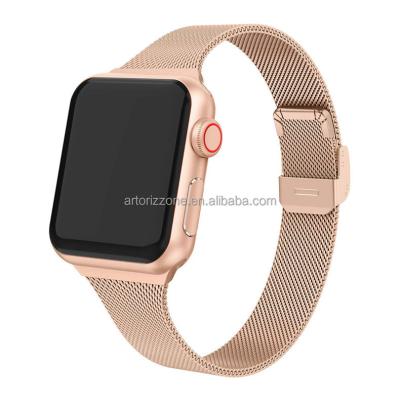 China Luxury Gorgeous Milanese Loop Strap For T500 T500+PLUS W26 X7 T900 44mm 40mm Magnetic Watch Band Strap Metal Strap For iwatch 38/42mm for sale