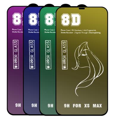 China Newest 8D Mirror Cell Phone Tempered Glass Screen Protector 8d Full Coverage Glass Glue For Phone 11/12 Max Pro For Samsung S10 for sale