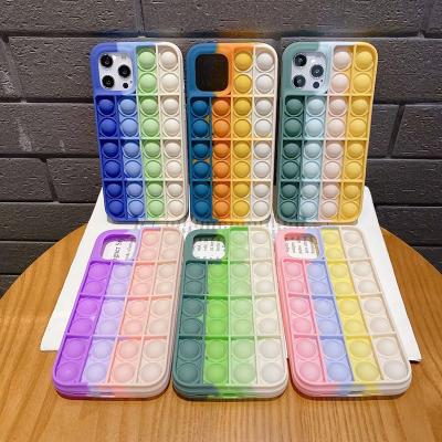 China Four Corner Protect Shockproof Fashion Rainbow Color Shockproof Relieve Stress Soft Silicone Phone Case For iPhone 11 12 Pro Max for sale