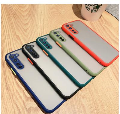 China Corner Four Protect 2020 Premium Matte Translucent PC Shockproof Mobile Phone Covers Contrast Button Case For OPPO A72 A92S RENO3 Cover for sale