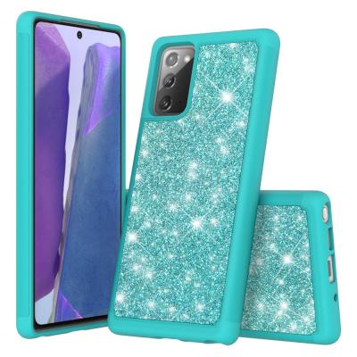 China Business Shockproof Starry Sky Glitter Leather Phone Case For Samsung Galaxy Note20 TPU+ PC Cover Device for sale