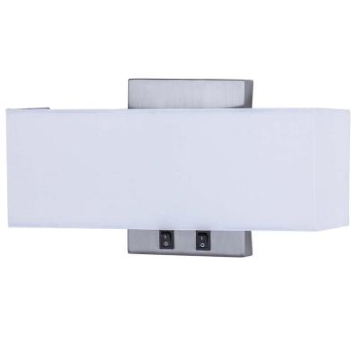 China Modern Brushed Single Wall Guest Room Double Bedroom Design LED Head Lamp Nickel Sconce for sale