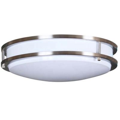 China Modern Brushed Decorative Hotel Indoor Guest Room LED Nickel Metal Ceiling Lamp Bedroom Ceiling Light for sale