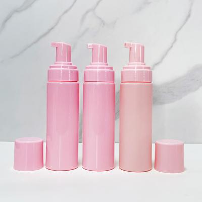 China Cosmetic Pink Plastic Soap Pump Hand Wash Body Shampoo Detergent Face Foaming Packaging 50ml 100ml 150ml 200ml Bottles For Soap Dispenser for sale