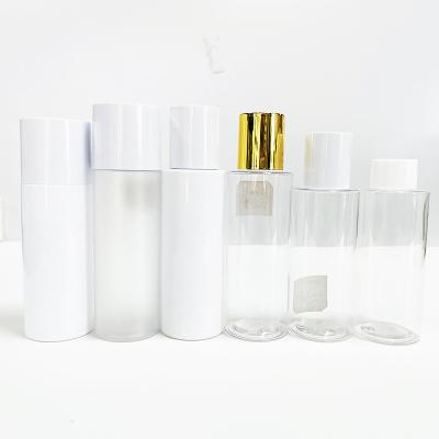 China 100ml 120ml PET Cosmetic Transparent Empty Plastic Flat Shoulder Perfume Container Spray Bottle for sale