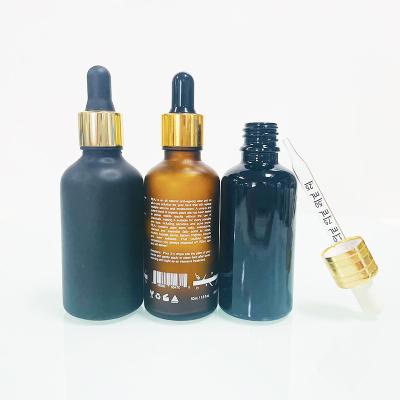 China 5ML Cosmetic 10ML 15ML 20ML 30ML 50ML 100ML Coated Frosted Matte Black Glass Essential Oil Dropper Bottles for sale