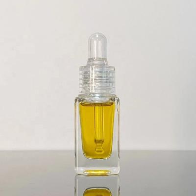 China Wholesale 10ml Luxury Cosmetic Glass Oil Bottles Thick Bottom Square Bottles With Clear Dropper Rubber for sale