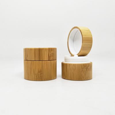 China 30ml 50ml 100ml small cosmetic bamboo jar for china cream empty bamboo cosmetic jar for sale