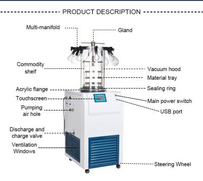 China Vacuüm de Vorst Droger Drogend Materiaal 950w van de laboratoriumvriesdroger Te koop